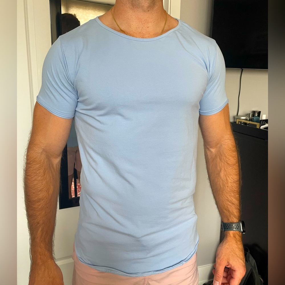 Alphalete Essential Scoop Neck Sky Blue Long Tee